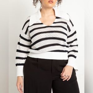 Striped Oversized Collar Sweater Size 22/24